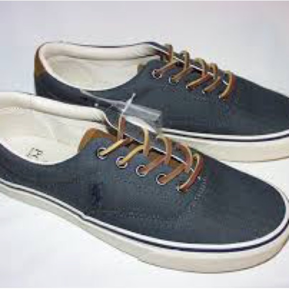 Men's New Polo Ralph Lauren Size 7DNavy Canvas Sneakers​